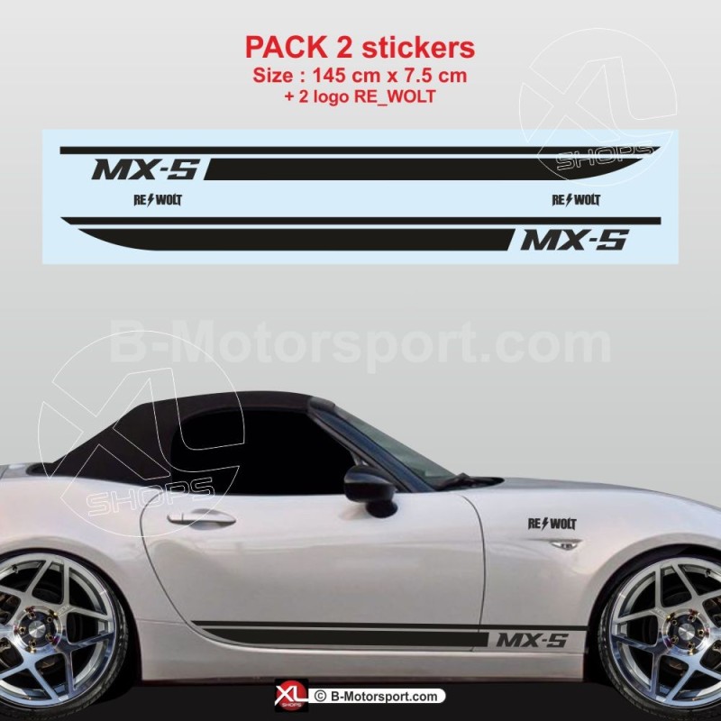 Sport side skirt sticker decals for MAZDA MX5 ND - Design 3