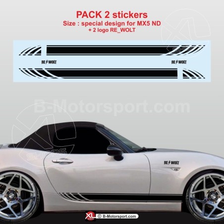 Sport side skirt sticker decals for MAZDA MX5 ND - Design 5