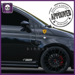 2 Adesivi logo FIAT ABARTH giallo e scorpione negro