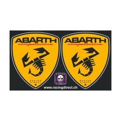 2 Aufkleber FIAT ABARTH Gelb-RS und Schwarz-Skorpion