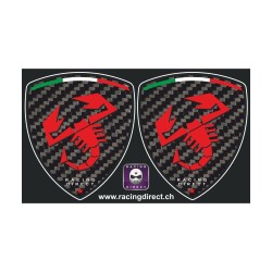 Sticker FIAT ABARTH scorpion rouge et carbon-look