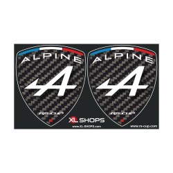 2 Adesivi logo ALPINE look carbone