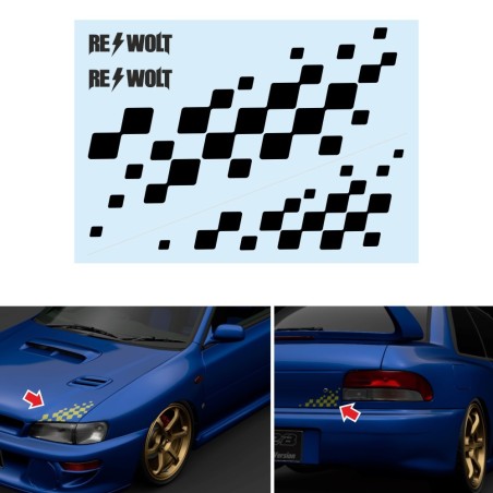 Chequered flag for SUBARU sticker decal for bonnet and rear trunk