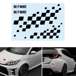 Chequered flag for TOYOTA sticker decal for bonnet and rear trunk