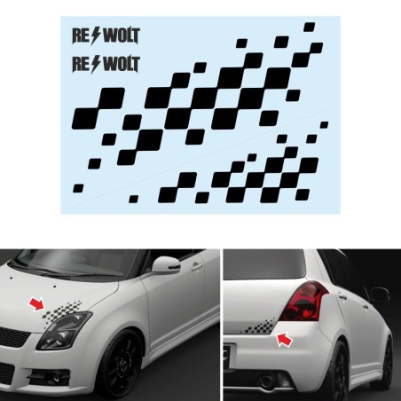 Chequered flag for SUZUKI sticker decal for bonnet and rear trunk