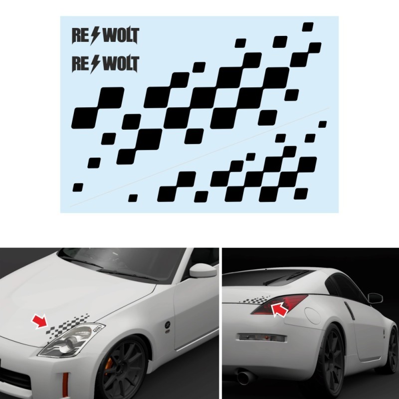 Chequered flag for NISSAN sticker decal for bonnet and rear trunk