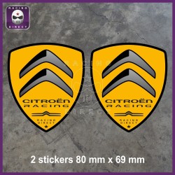 2 CITROEN RACING sticker decal yellow black