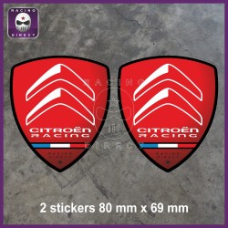 2 sticker CITROEN RACING rouge et noir