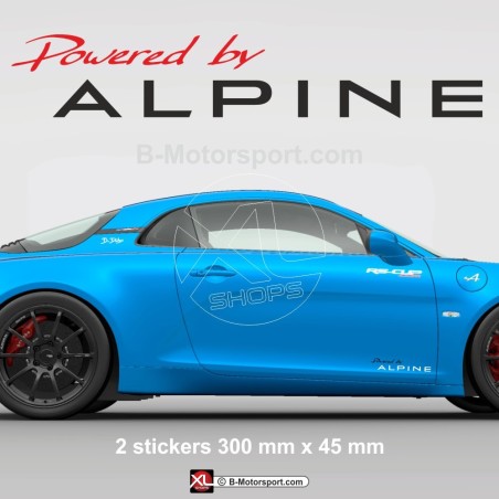 1 lot de 2 stickers Powered by ALPINE