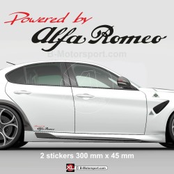 1 lot de 2 stickers Powered by ALFA ROMEO