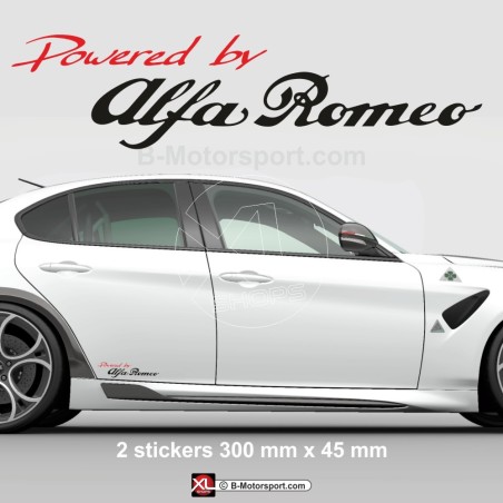 1 set of 2 sticker decal Powered by ALFA ROMEO