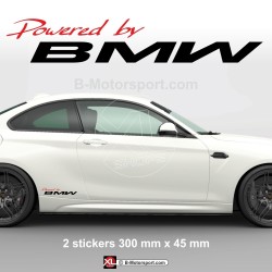 1 lot de 2 stickers Powered by BMW