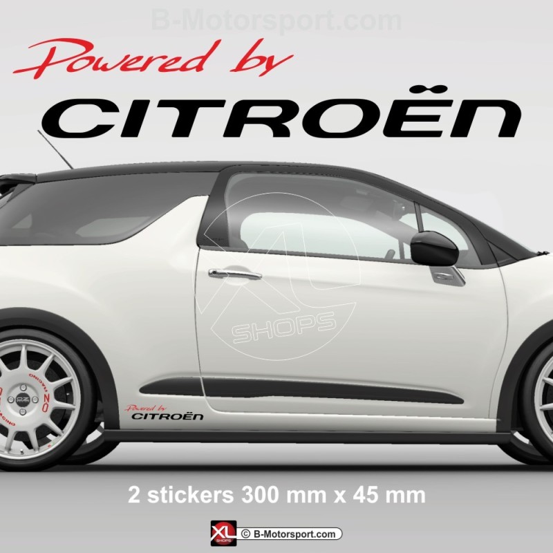 1 Satz mit 2 Powered by CITROEN Aufkleber