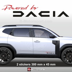 1 Satz mit 2 Powered by DACIA Aufkleber