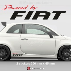 1 set of 2 sticker decal Powered by FIAT