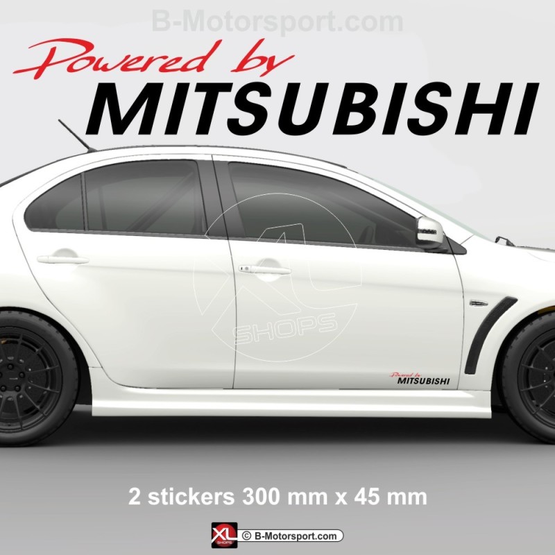 1 set di 2 adesivi Powered by MITSUBISHI