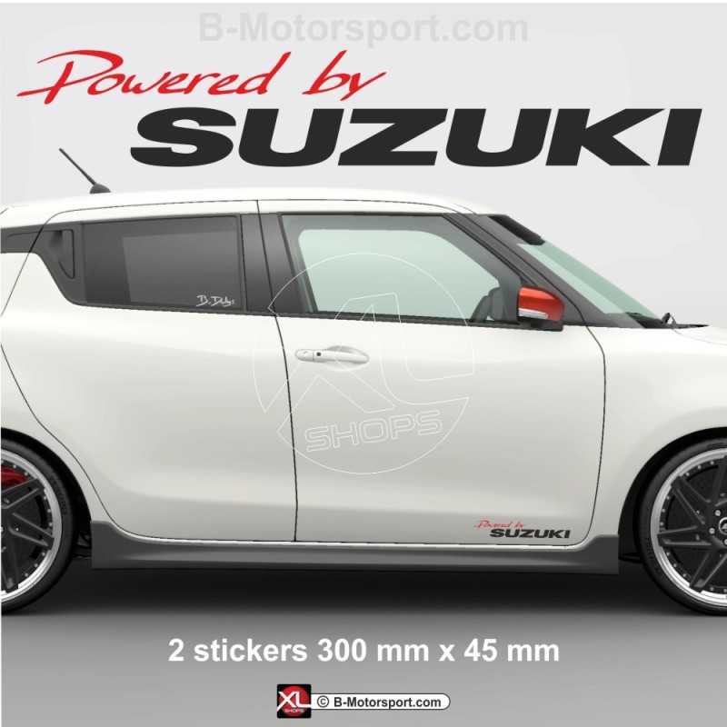 1 set of 2 sticker decal Powered by SUZUKI