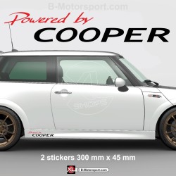 1 lot de 2 stickers Powered by COOPER pour MINI