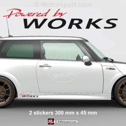 1 set of 2 sticker decal Powered by WORKS for MINI