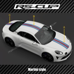 Aufkleber Martini style Streifen für Alpine A110 RS-CUP