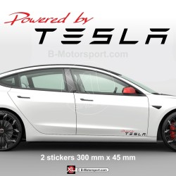 1 lot de 2 stickers Powered by TESLA