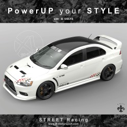 STREET RACING - Kit grafico completo per tutti i modelli MITSUBISHI