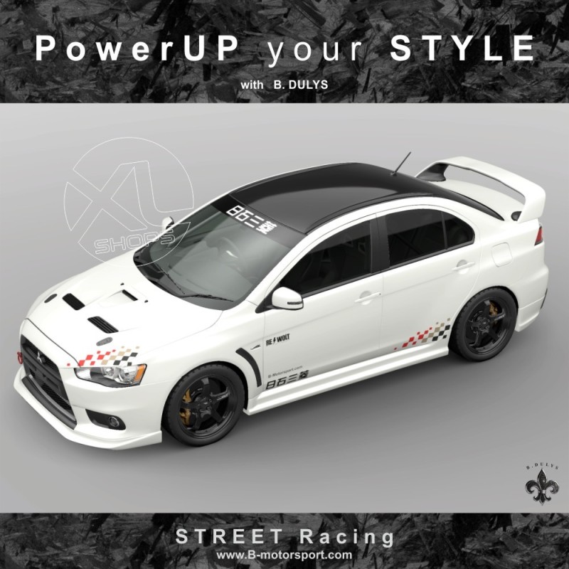 STREET RACING - Kit graphique complet pour tous modèles de MITSUBISHI