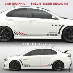 STREET RACING - Kit grafico completo per tutti i modelli MITSUBISHI