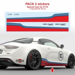 Sticker bande latérale Martini style pour Alpine A110 RS-CUP