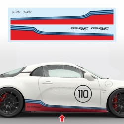 Side skirt sticker Martini style for Alpine A110 RS-CUP