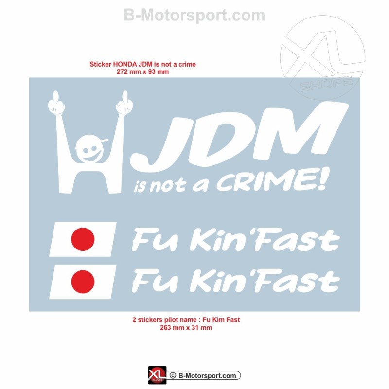 3 Aufkleber HONDA JDM is not a crime