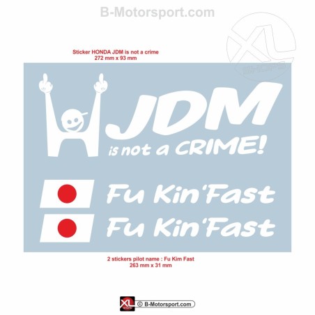 3 autocollants HONDA JDM is not a crime