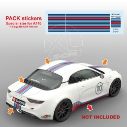 Sticker bande centrale Martini style pour Alpine A110 RS-CUP