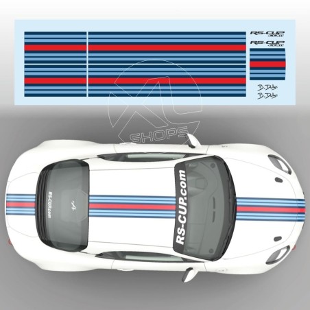 Sticker bande centrale Martini style pour Alpine A110 RS-CUP