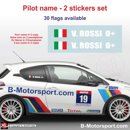 Sticker with driver or co-driver name in 2 copies - Type 2