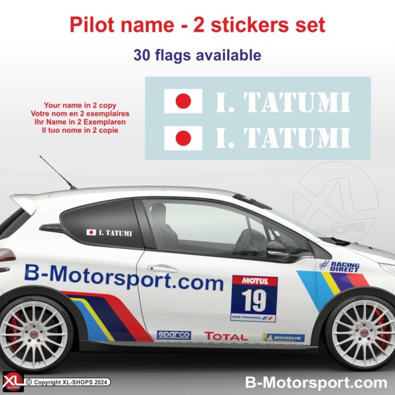 Sticker with driver or co-driver name in 2 copies - Type 3