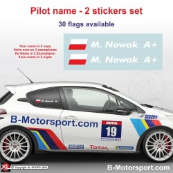 Sticker with driver or co-driver name in 2 copies - Type 5