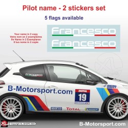 Sticker with driver or co-driver name in 2 copies - Type 10