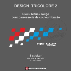 Tricolour ALPINE chequered flag sticker