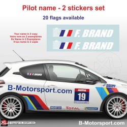 Sticker with co-driver name in 2 copies - Type 12