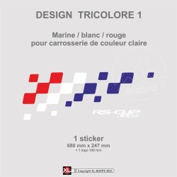 Tricolour ALPINE chequered flag sticker