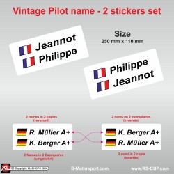 Vintage sticker with pilot and co-pilot names in 2 copies - Type B