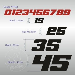 Autocollant Numéro de course en 2 exemplaires - Look NFRed