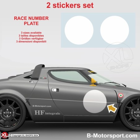 Rally Round Race Number Plate Sticker in 2 Copies