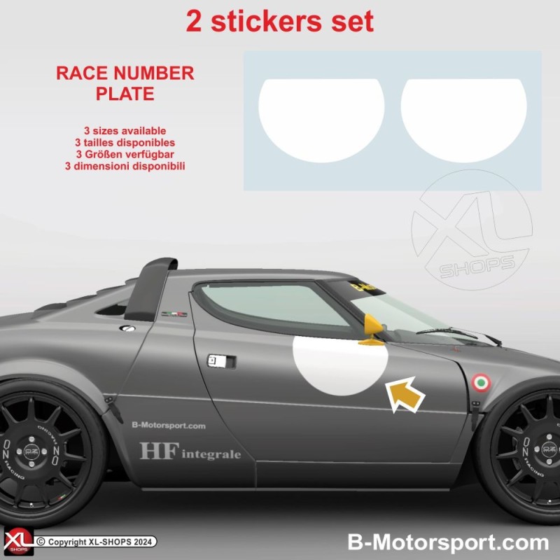 Rally Race Number Plate Sticker in 2 Copies