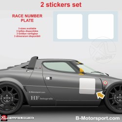 Square Rally Race Number Plate Sticker in 2 Copies