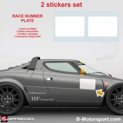 Rectangular Rally Race Number Plate Sticker in 2 Copies