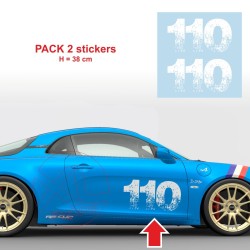 Adesivo numero di gara 110 in 2 copie per ALPINE A110 - Tipo 4