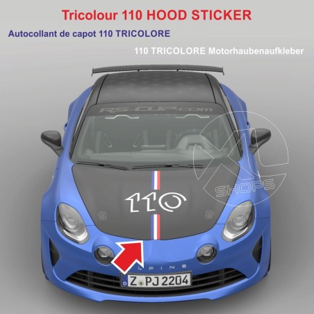 110 tricolor stripe sticker for Alpine A110 hood