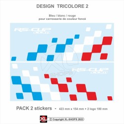 Tricolour ALPINE chequered flag sticker